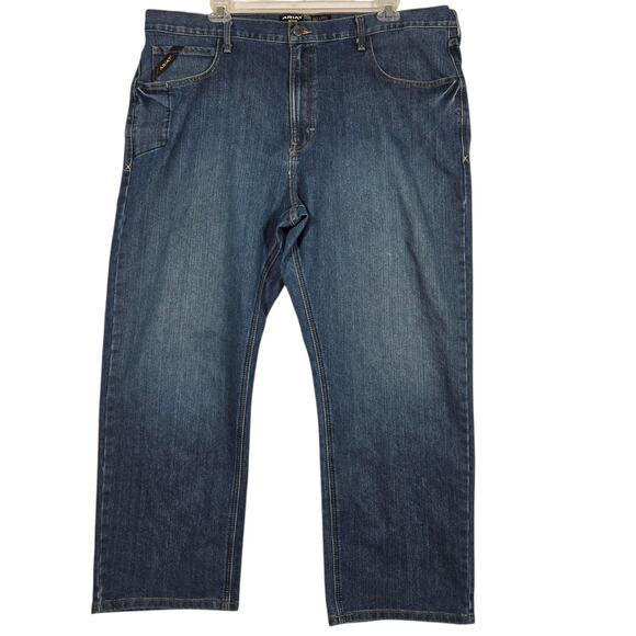 Ariat Rebar M4 Jeans Mens 44x30 Relaxed DuraStretch Boot Cut Carbine Workwear - Picture 1 of 13